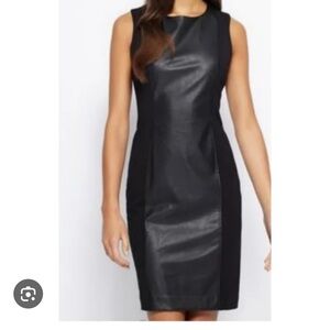 Faux Leather Sleeveless Dress